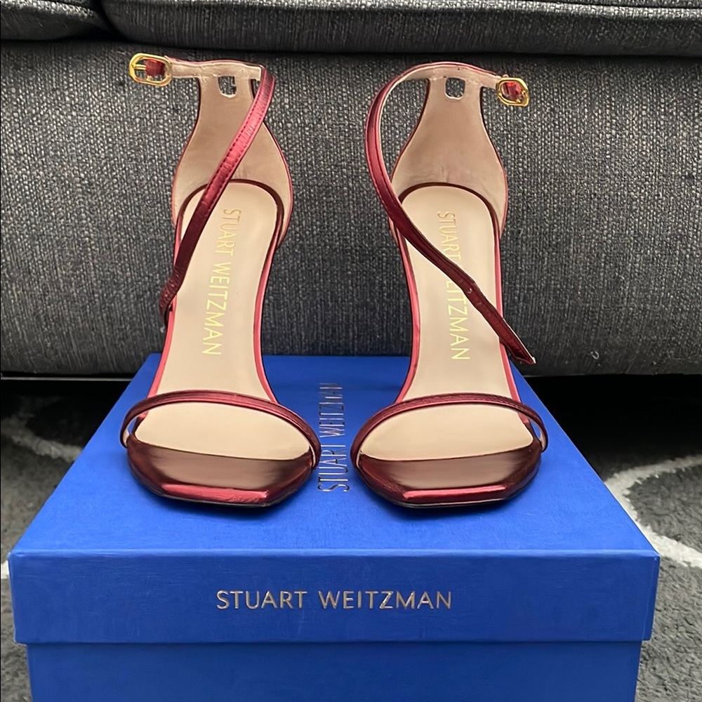 Stuart Weitzman Red Strappy Heels